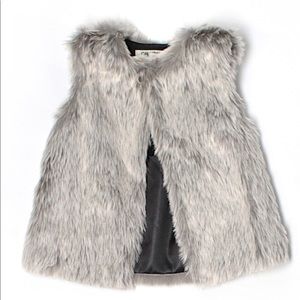 Faux fur toddler vest